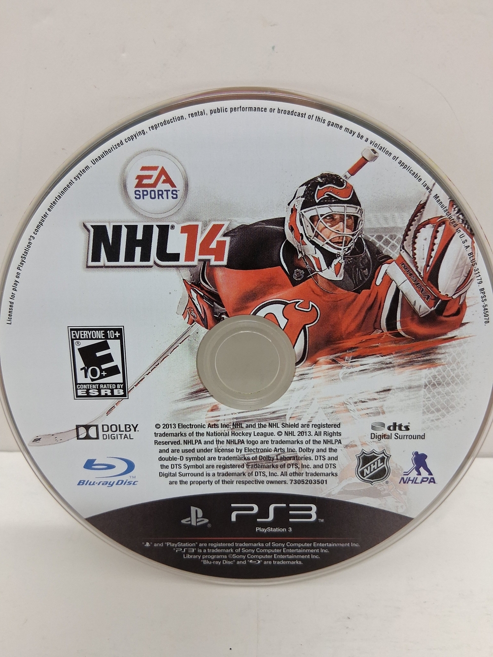 NHL 14 PS3 Game Disc - (Red & Black)
